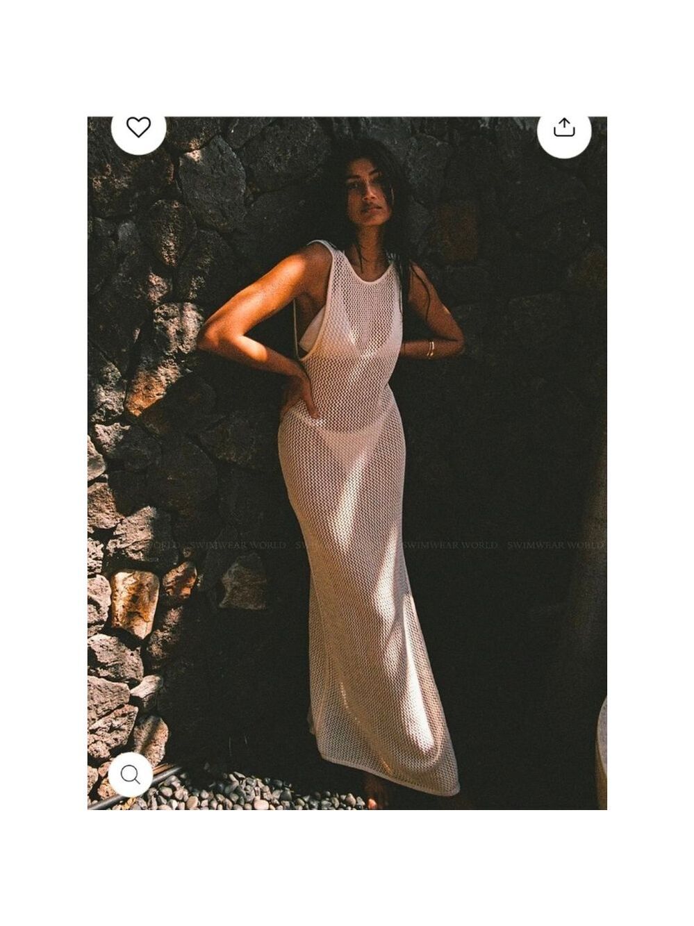 L*SPACE Villa Nova Cover Up XL Cream Crochet Maxi Dress NWT